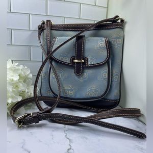 Dooney & Bourke Blue Canvas Monogram Crossbody
